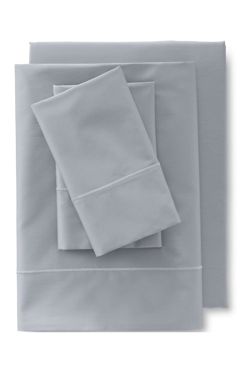 Lands' End 400 Thread Count Premium Supima Cotton No Iron Sateen Bed Sheet Set, Main, color, Shale Gray