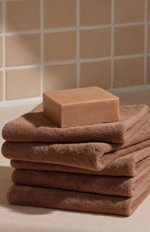 Italic Serene Ultraplush Collection Bath Essentials- Washcloths 4 Pack In Brown
