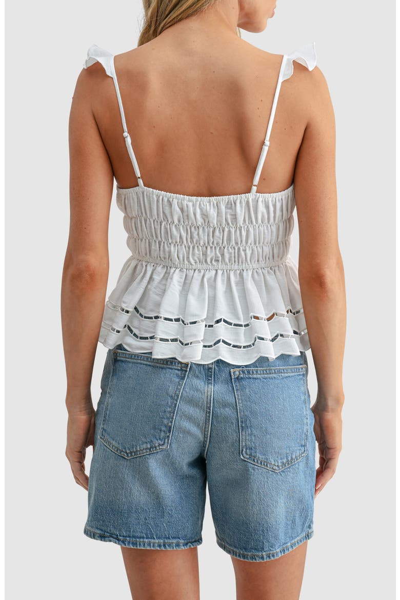 Ruffle Peplum Sleeveless Top, Alternate, color, WHITE