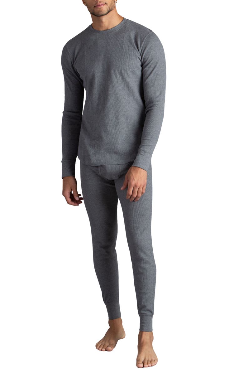 Watson's Men's Waffle Thermal Long John, Alternate, color, Heather Charcoal