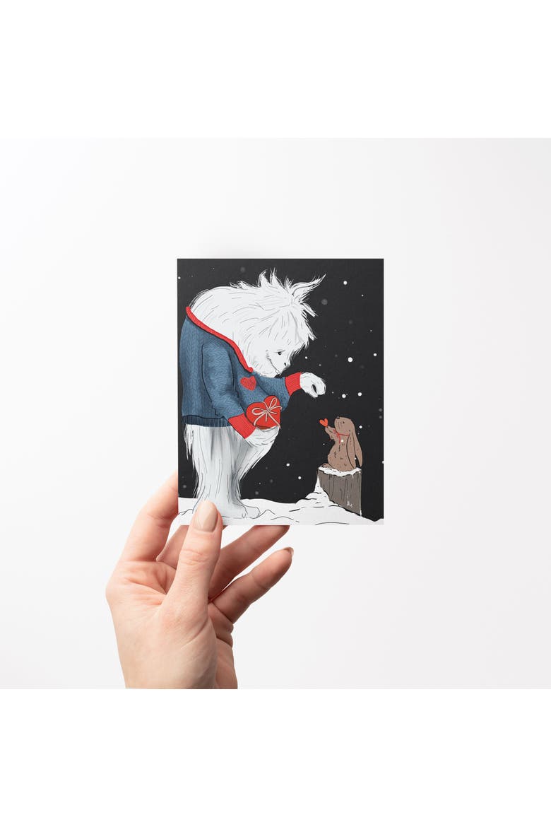 Love/Friendship Greeting Card Pack (3ct) "Yeti Love Gift", Alternate, color, Multi-Pack