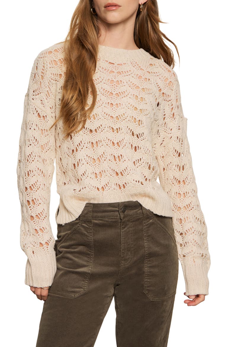 Boheme Open Stitch Sweater, Alternate, color, LIGHT OAT