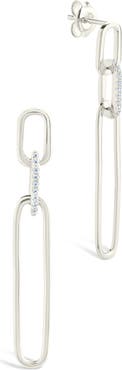 Sterling Forever Chelle Cubic Zirconia Mix Link Drop Earrings