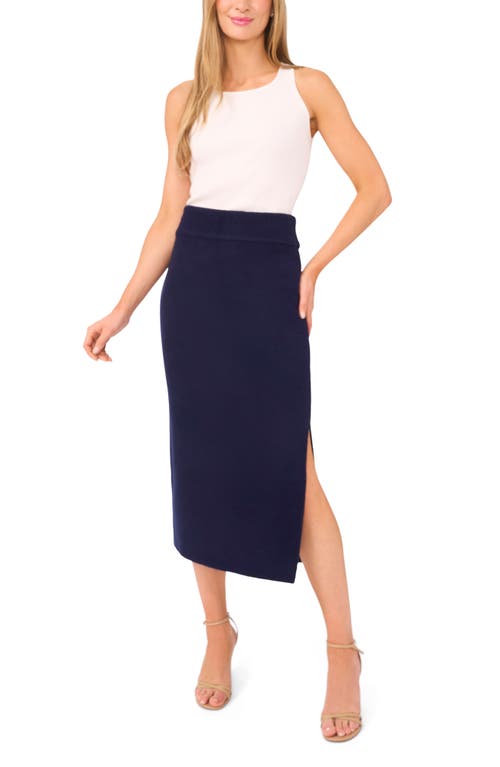 Ted Baker Rib Side Slit Sweater Skirt In Blue