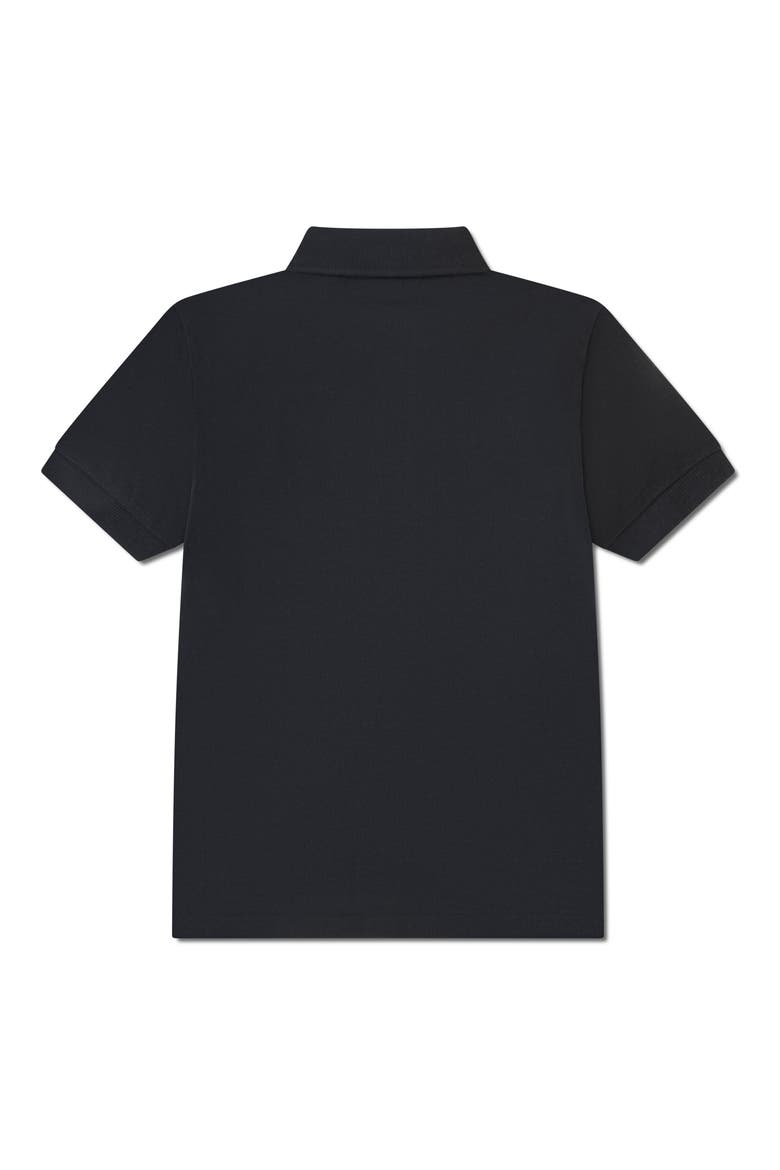 Kids' Solid Cotton Piqué Polo, Alternate, color, NOIR