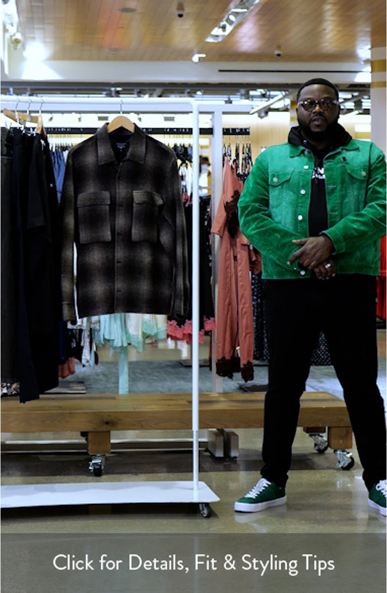 Austin Plaid Wool Blend Flannel Button-Up Shirt Jacket, sales video thumbnail