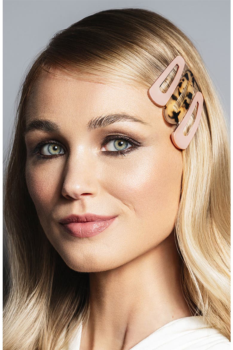 Snap Pack of 4 Assorted Hair Clips, Alternate, color, BEIGE MULTI