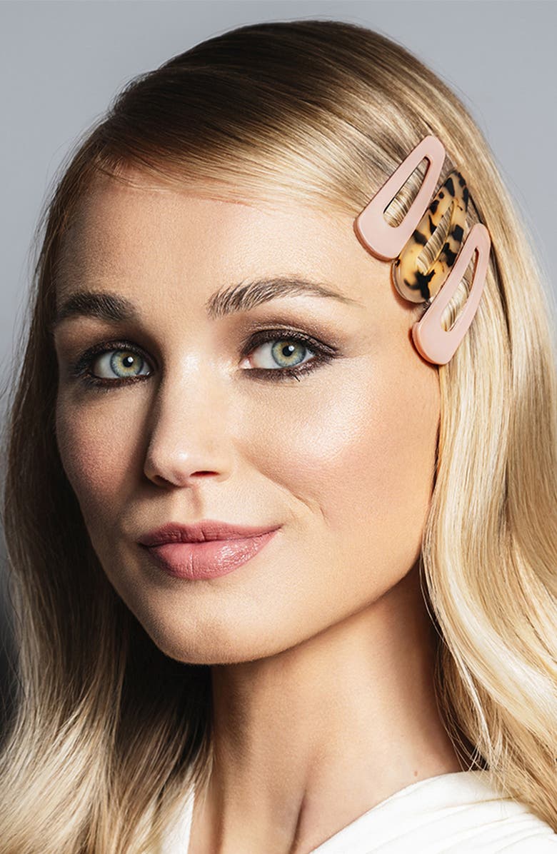 The Hair Edit Snap Pack of 4 Assorted Hair Clips, Alternate, color, Beige Multi