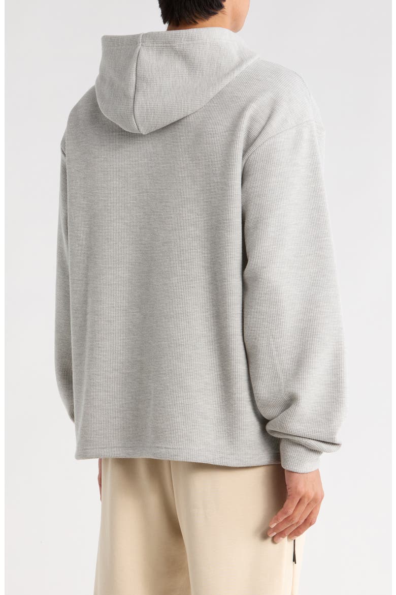 Fleece Lined Waffle Hoodie, Alternate, color, HEATHER GREY