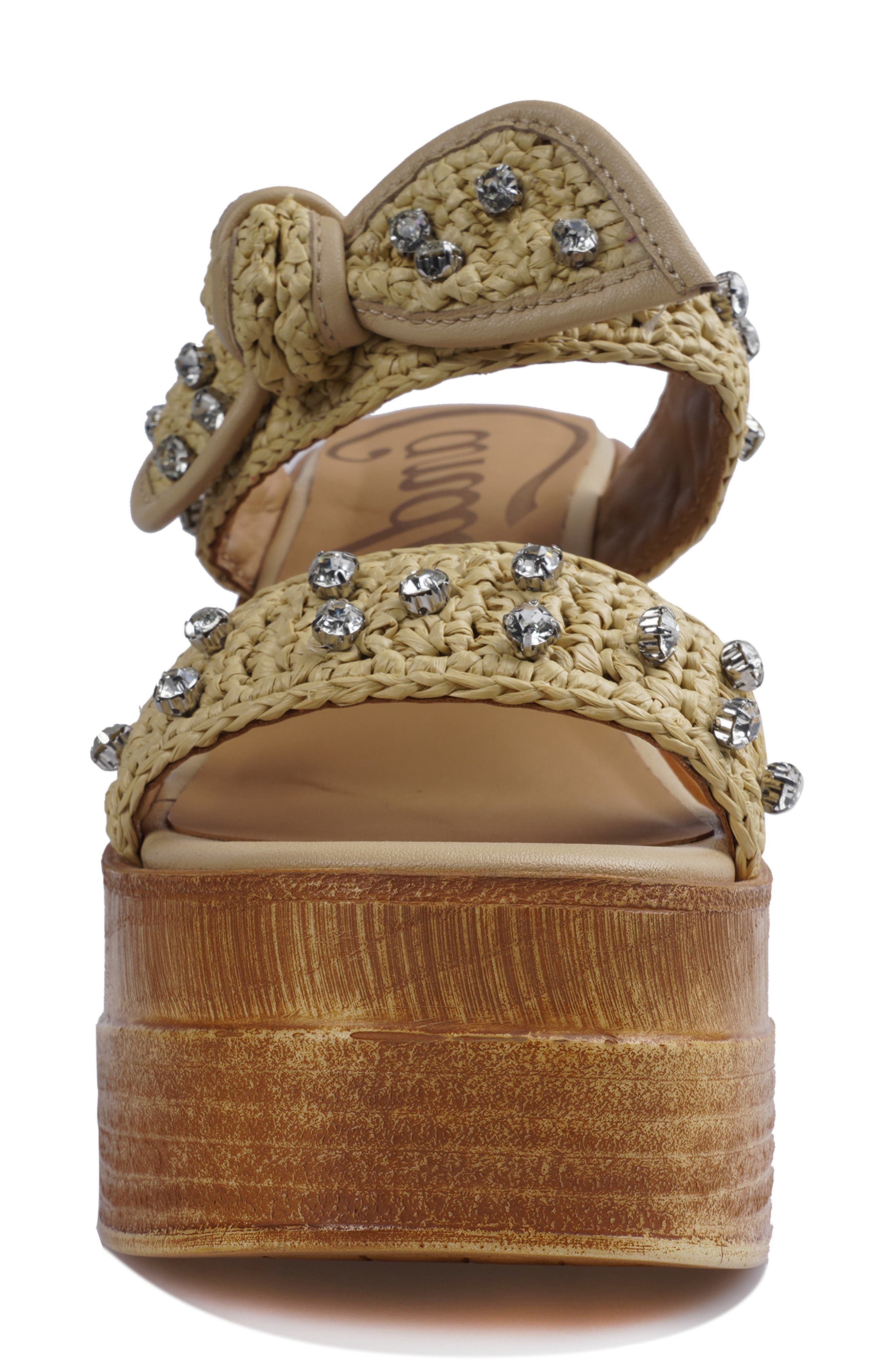 Candie
s Dimitra Platform Sandal, Alternate, color, Natural Raffia