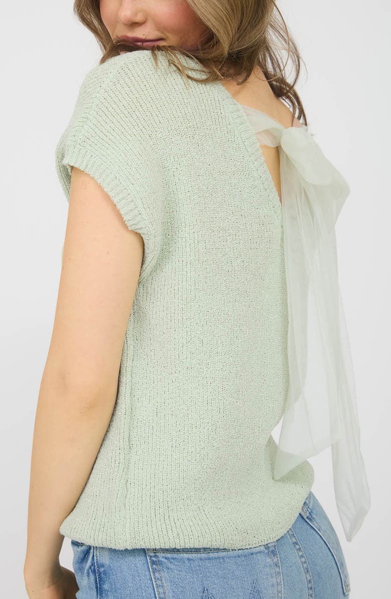 Blu Pepper Knit Bow Back Sweater, Alternate, color, 