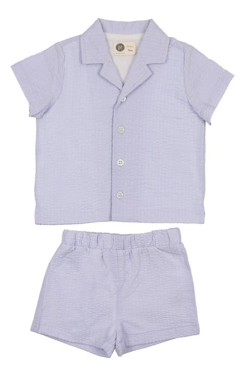 Kids' Cotton Seersucker Camp Shirt & Pull-On Shorts Set (Toddler)
