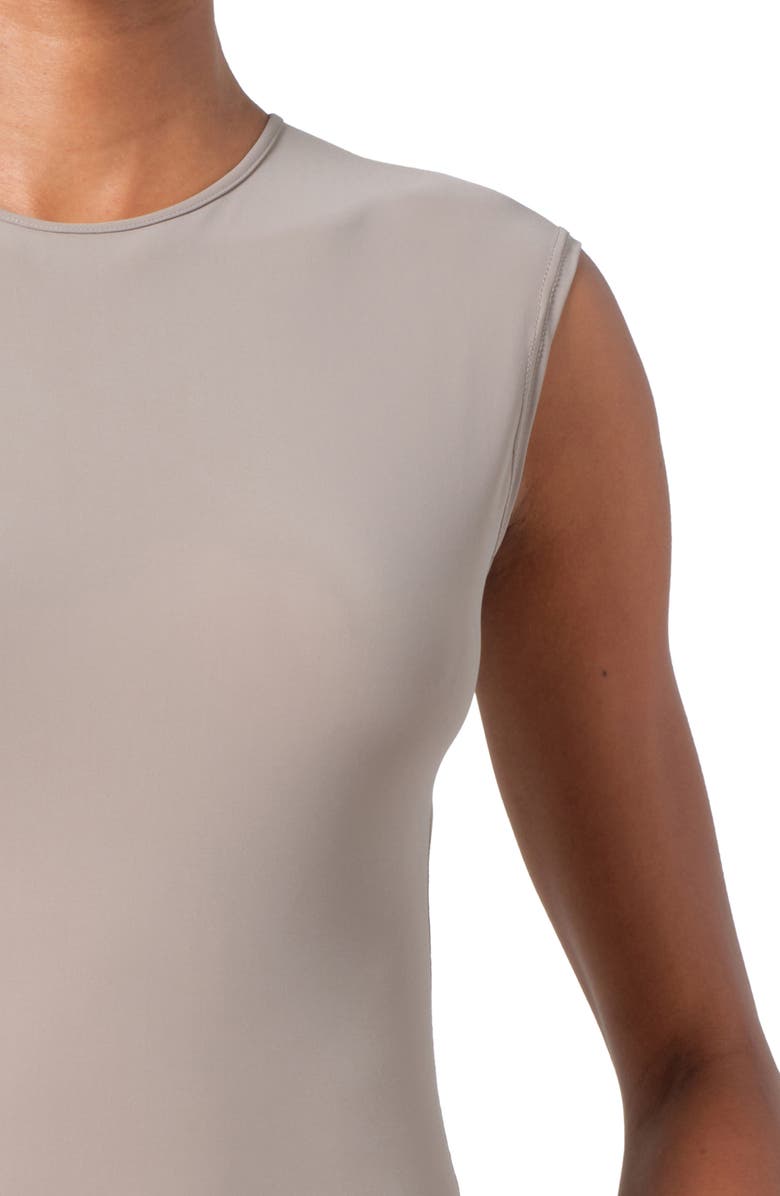 AGOLDE Aura Cap Sleeve Bodysuit, Alternate, color, Aluminum