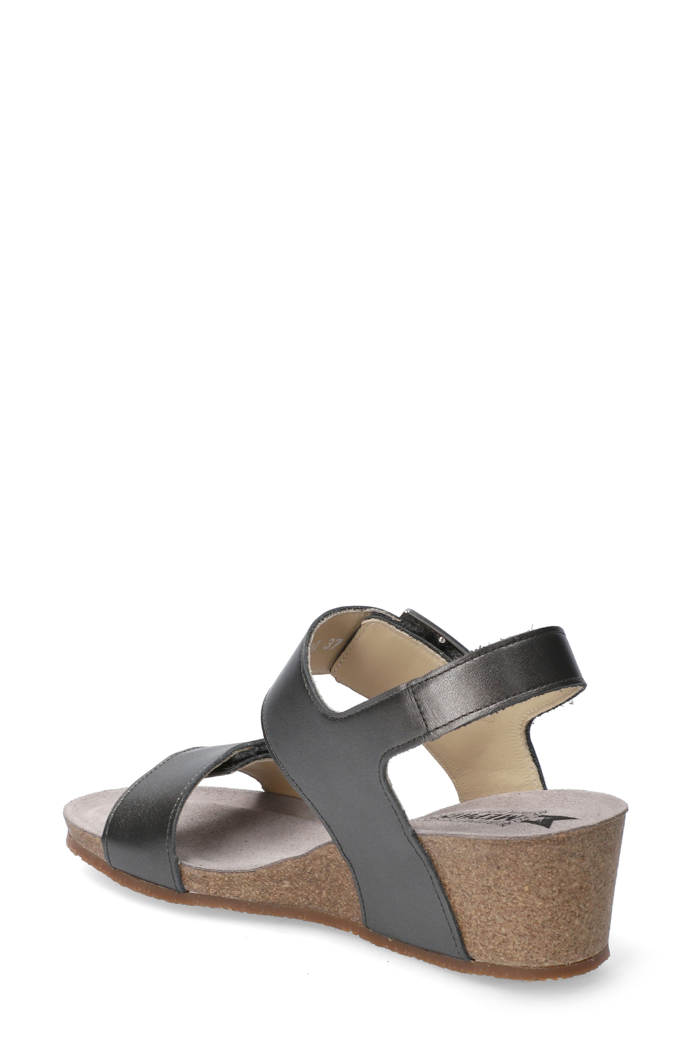 Morgana Wedge Sandal, Alternate, color, GREY LEATHER