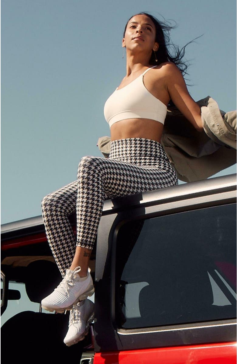 Rebody Active Hybrid Fleece Leggings High Waist 25", Alternate, color, White/Black