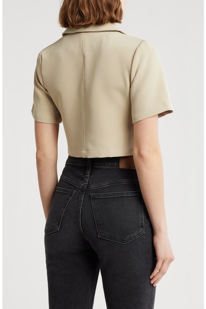 Barcelona Short Sleeve Crop Utility Jacket, Alternate, color, KHAKI