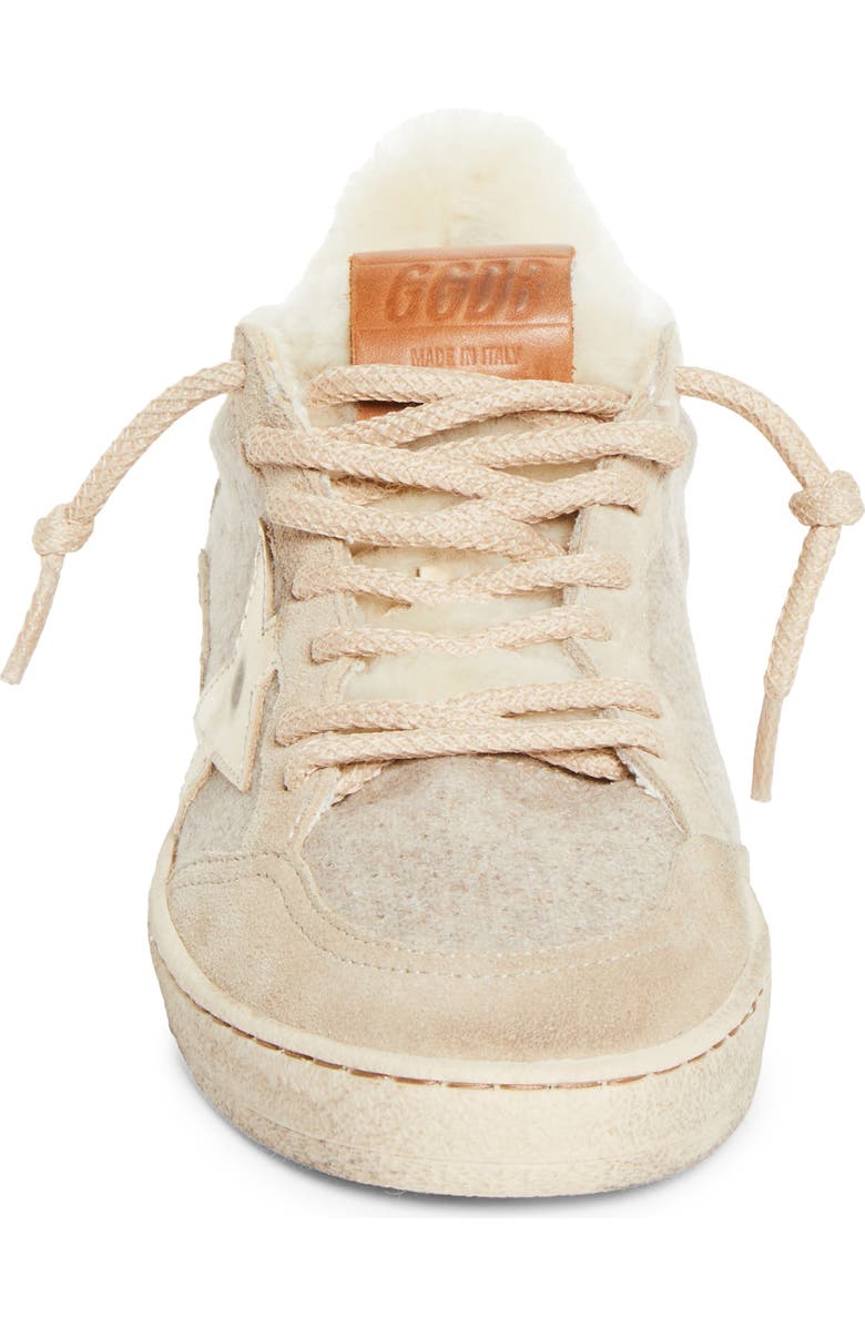 Golden Goose Ball Star Wool Wool & Faux Shearling Sneaker, Alternate, color, Beige