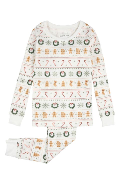 Festive Holiday 2-Piece Thermal Pajamas