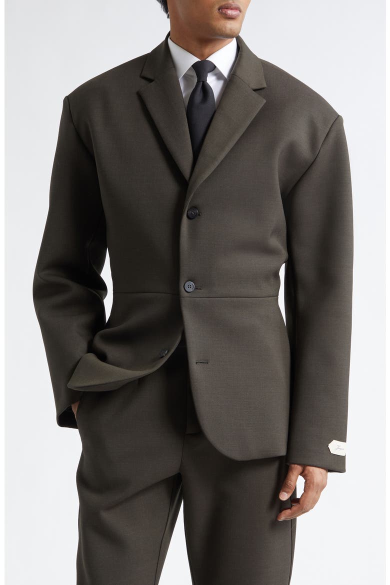 La Veste Gardian Peplum Sport Coat, Main, color, DARK KHAKI