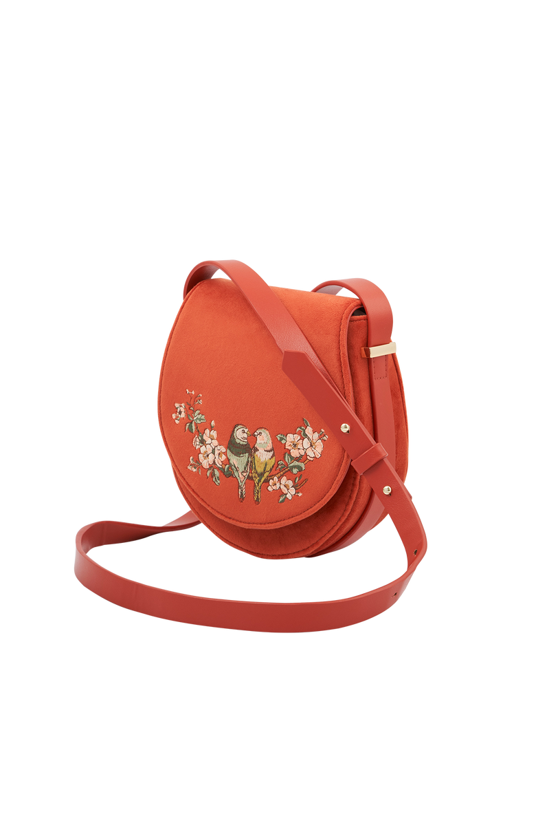 Fable England Lovebirds Saddle Bag, Alternate, color, Rust Red