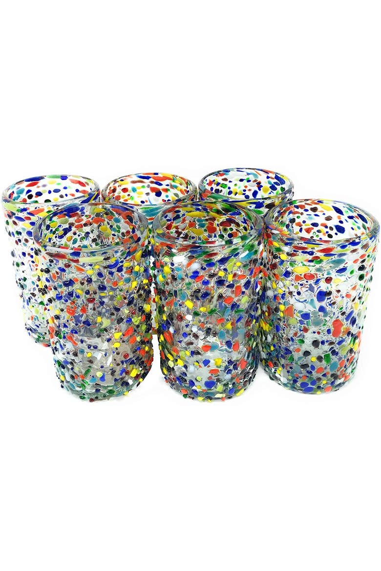 Confetti Rock Design Drinking Glasses - Set of 6, Alternate, color, Confetti