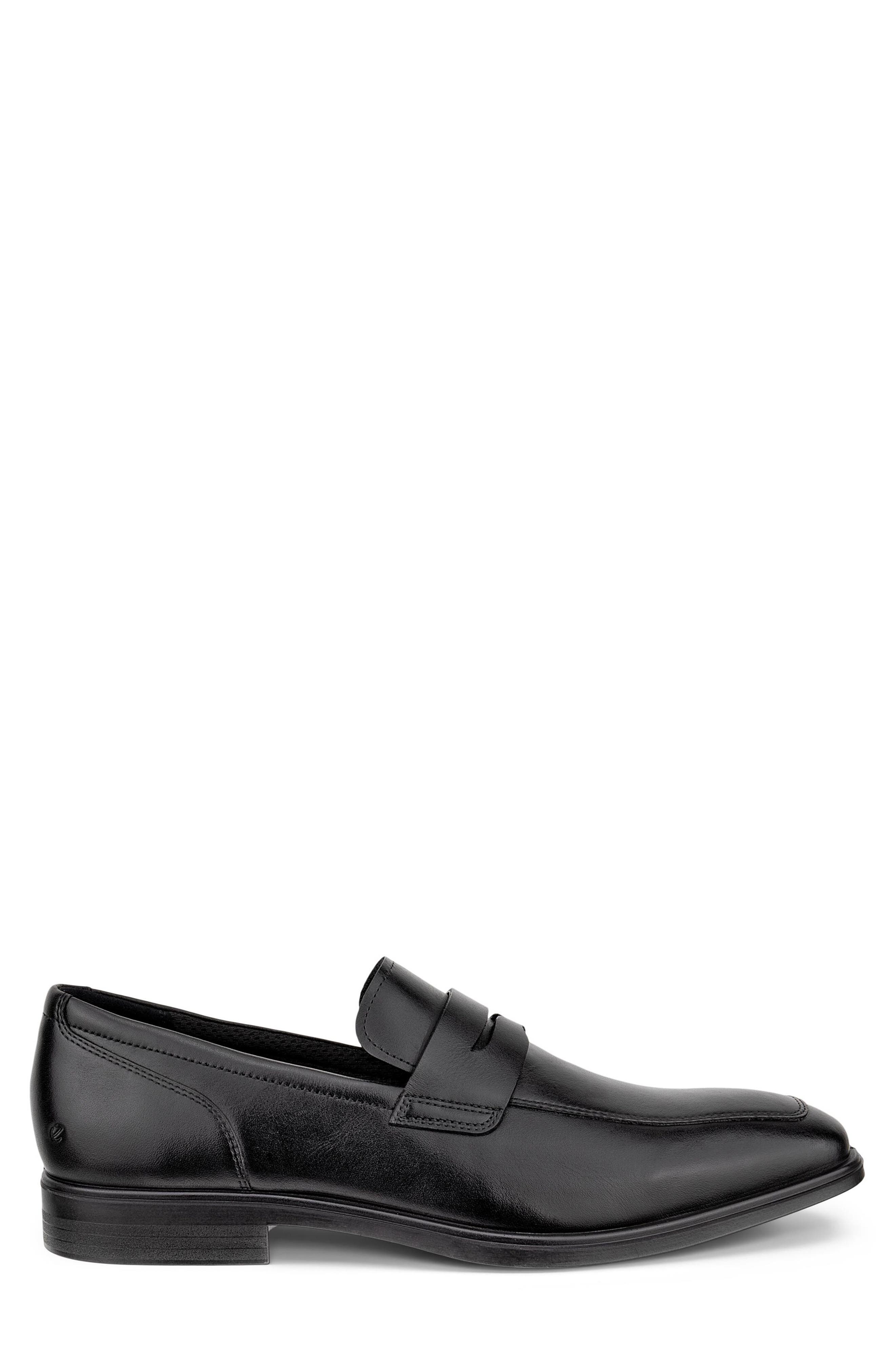 ECCO Queenstown Penny Loafer, Alternate, color, Black