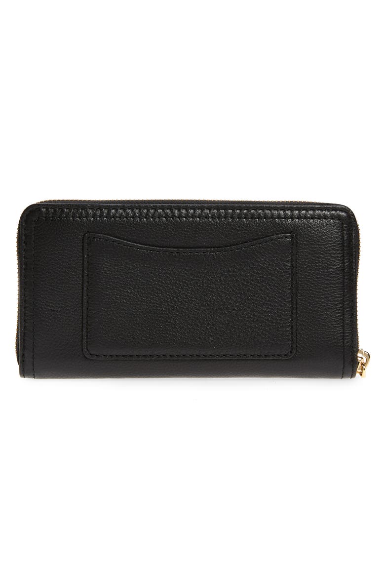 The Marc Jacobs Standard Leather Continental Wallet, Alternate, color, BLACK