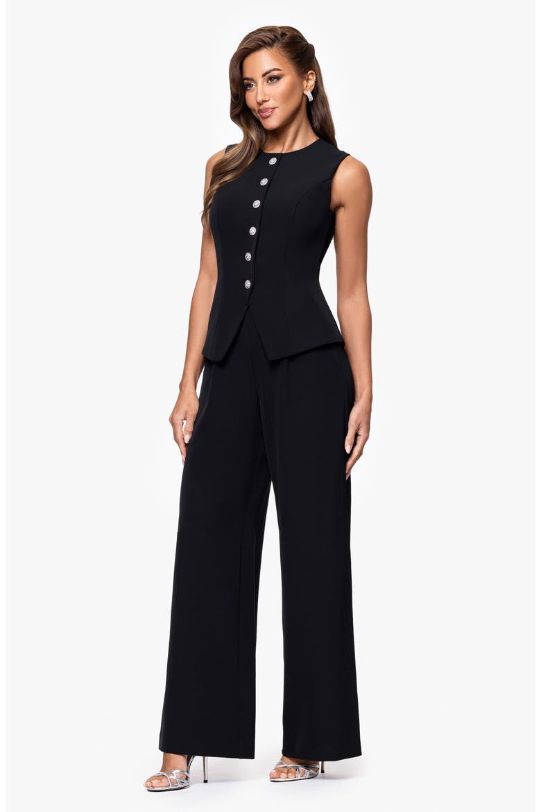 Laguna Sleeveless Button Front Jumpsuit, Alternate, color, BLACK