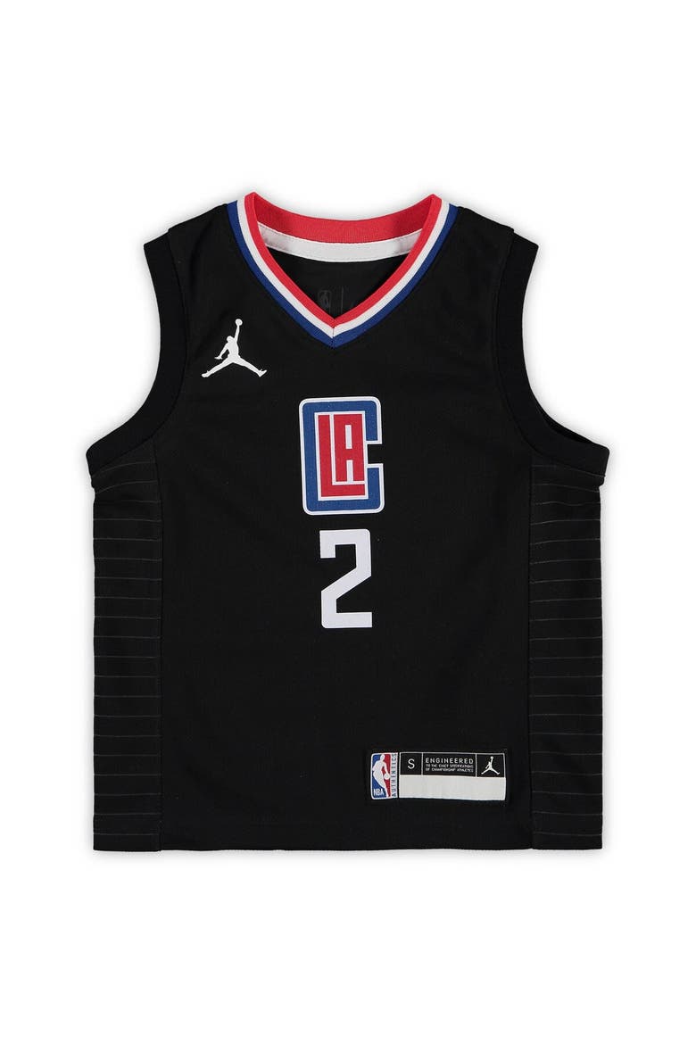 Preschool Jordan Brand Kawhi Leonard Black LA Clippers 2020/21 Fast Break Replica Jersey - Statement Edition, Alternate, color, Black