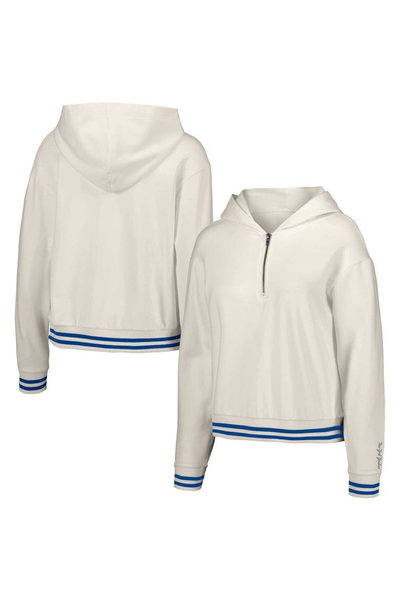 Women's Lusso  White New York Yankees Magnolia Tri-Blend Quarter-Zip Hoodie, Main, color, White