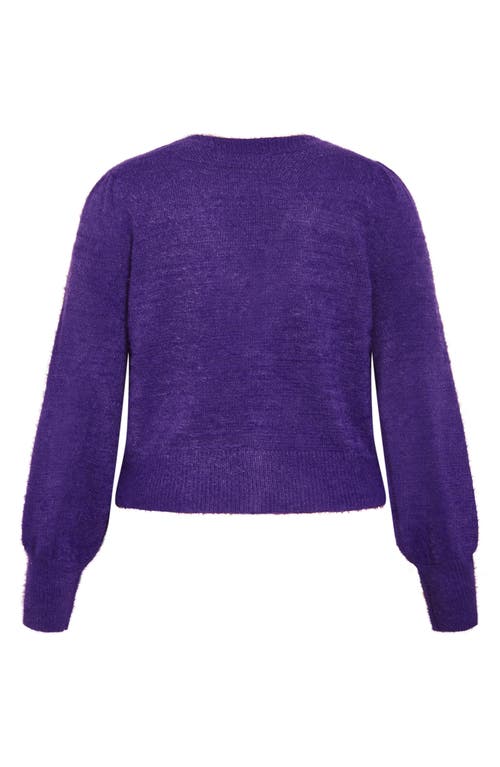 City Chic Marnie Cardigan In Purple