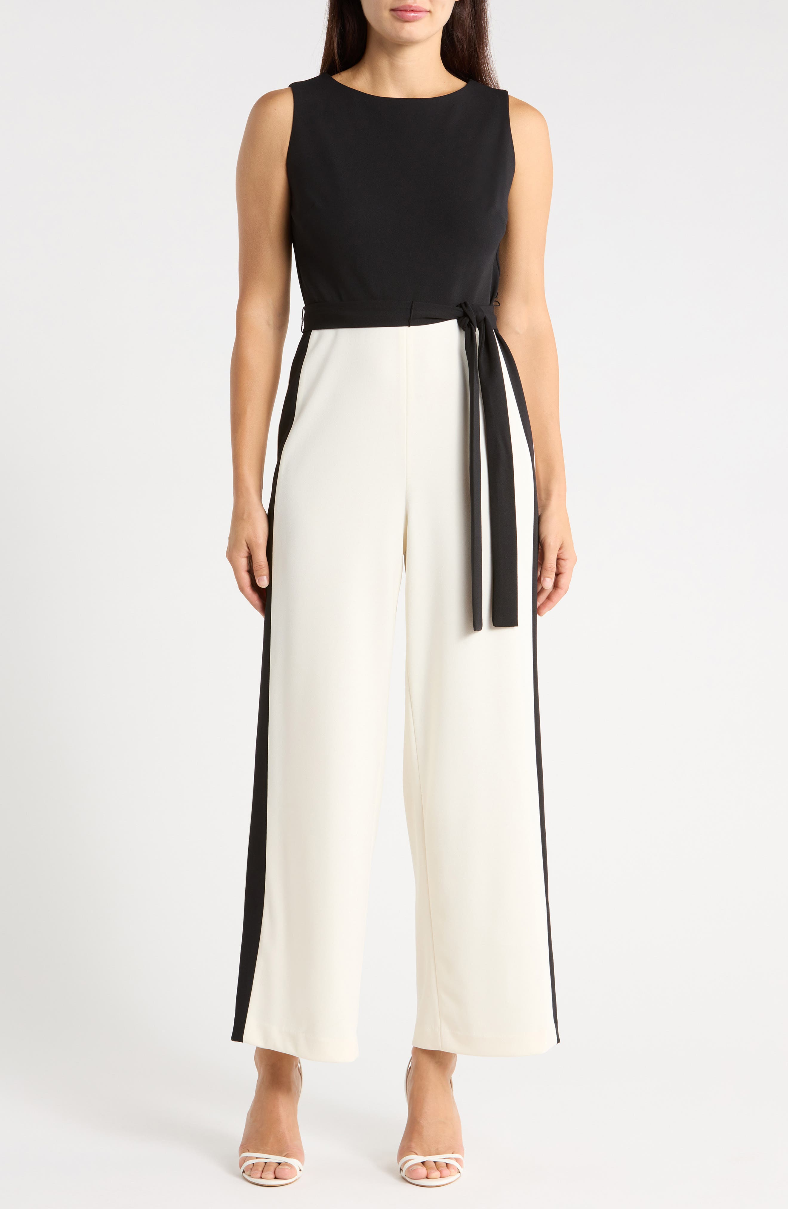 Tie Waist Wide Leg Jumpsuit