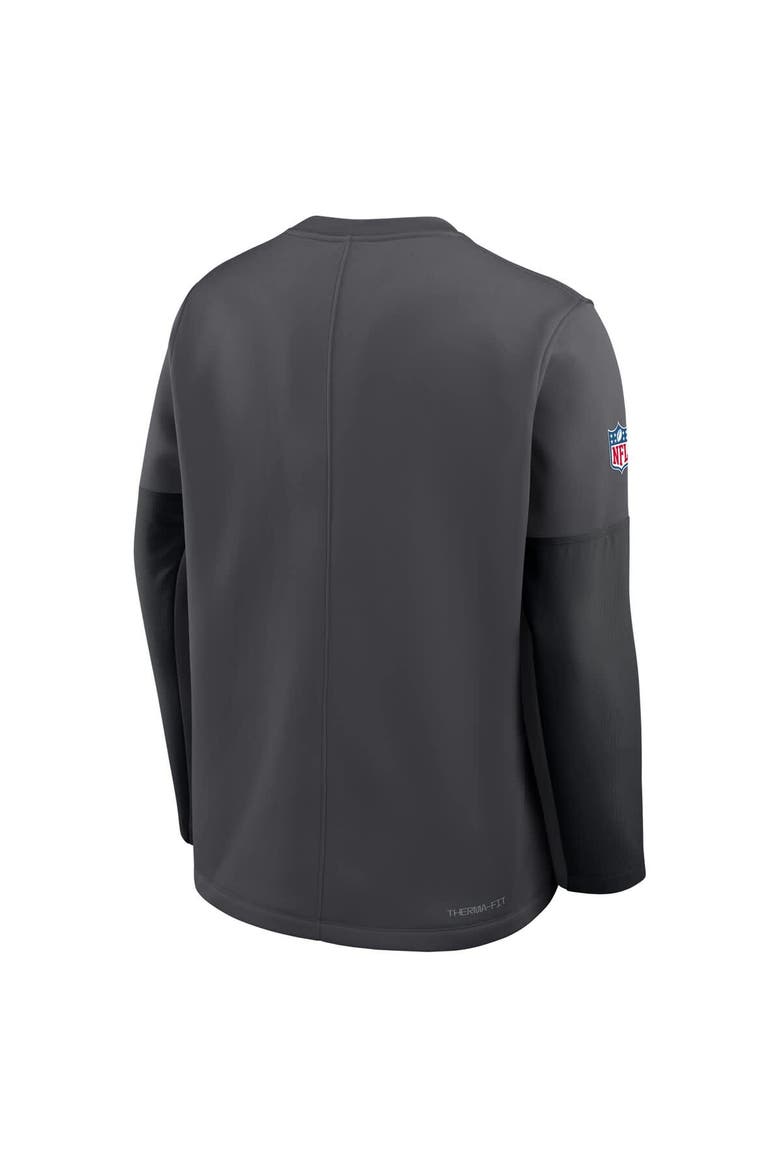 Men's Nike Anthracite Dallas Cowboys Sideline Coach Therma-FIT Long Sleeve T-Shirt, Alternate, color, Anthracite
