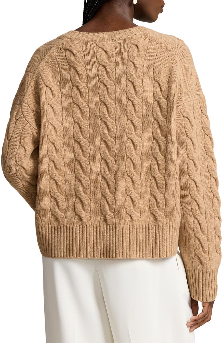 Polo Ralph Lauren Cable Wool & Cashmere V-Neck Sweater, Alternate, color, 