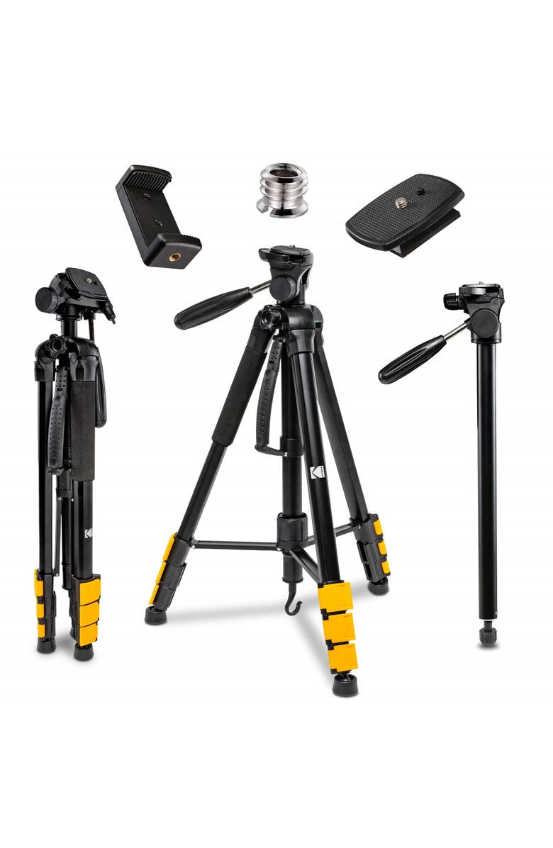 Kodak PhotoGear 2-in-1 70 Tripod & 64.5 Monopod, Lightweight Travel Camera Tripod Stand, Main, color, Black