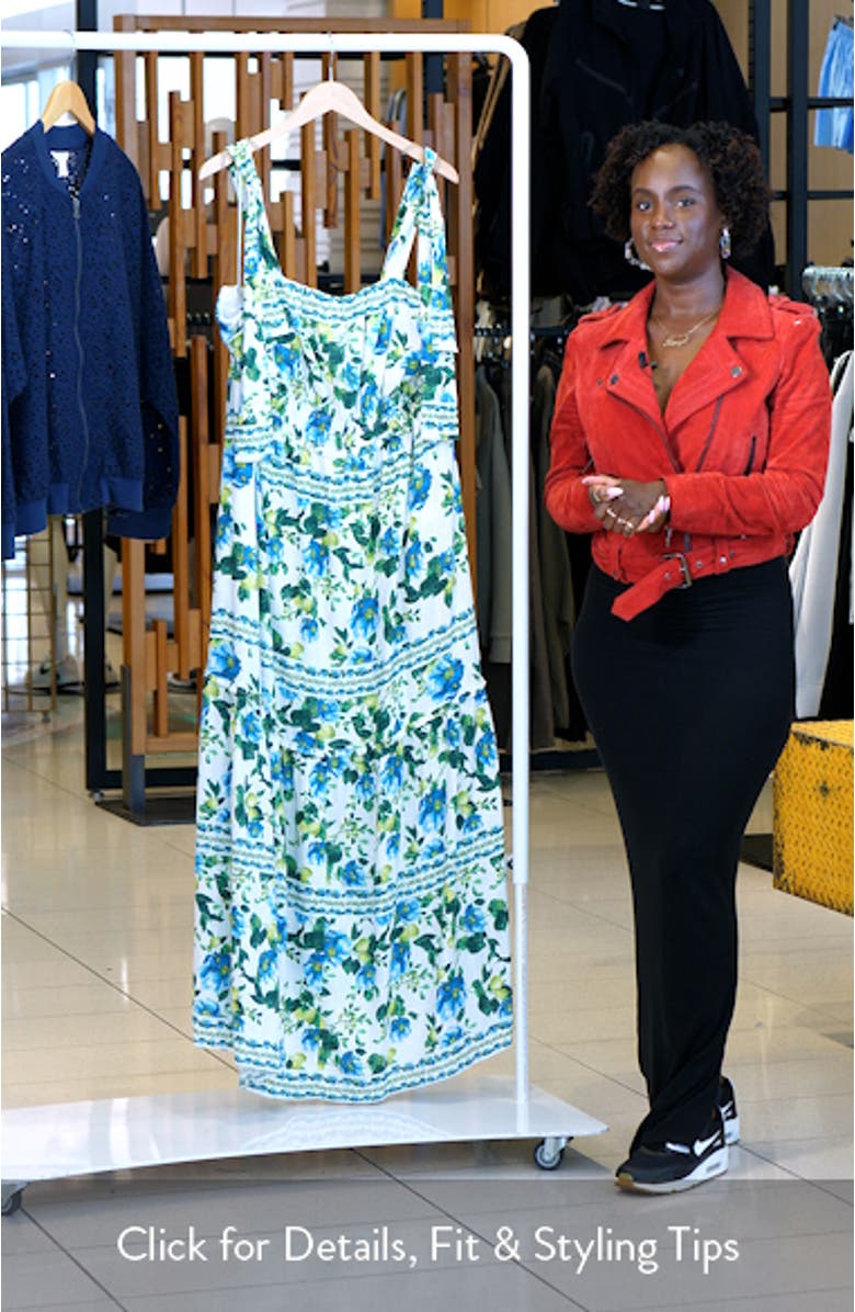 Floral Print Tie Strap Maxi Sundress, sales video thumbnail