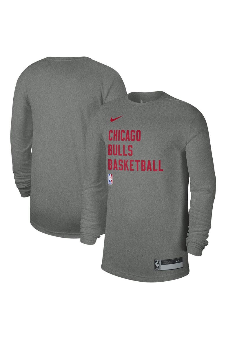 Unisex Nike Heather Gray Chicago Bulls 2023/24 Legend On-Court Practice Long Sleeve T-Shirt, Main, color, Heather Gray