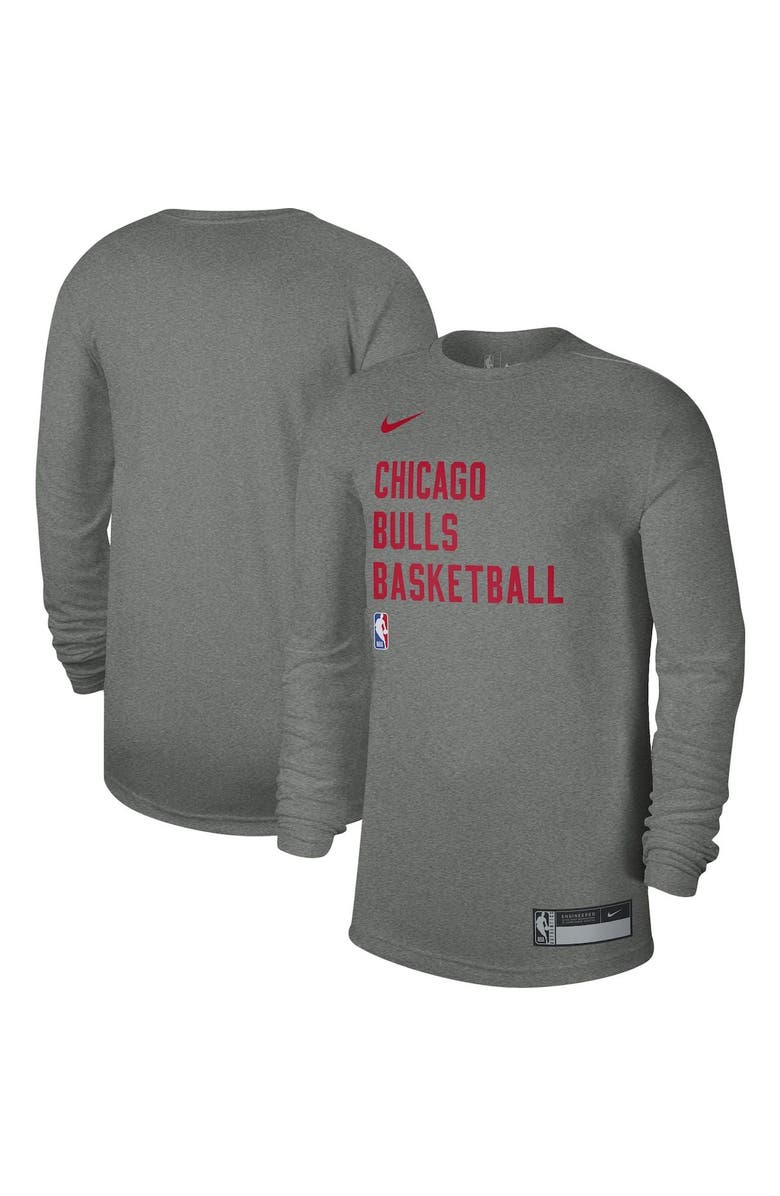 Nike Unisex Nike Heather Gray Chicago Bulls 2023/24 Legend On-Court Practice Long Sleeve T-Shirt, Main, color, Heather Gray