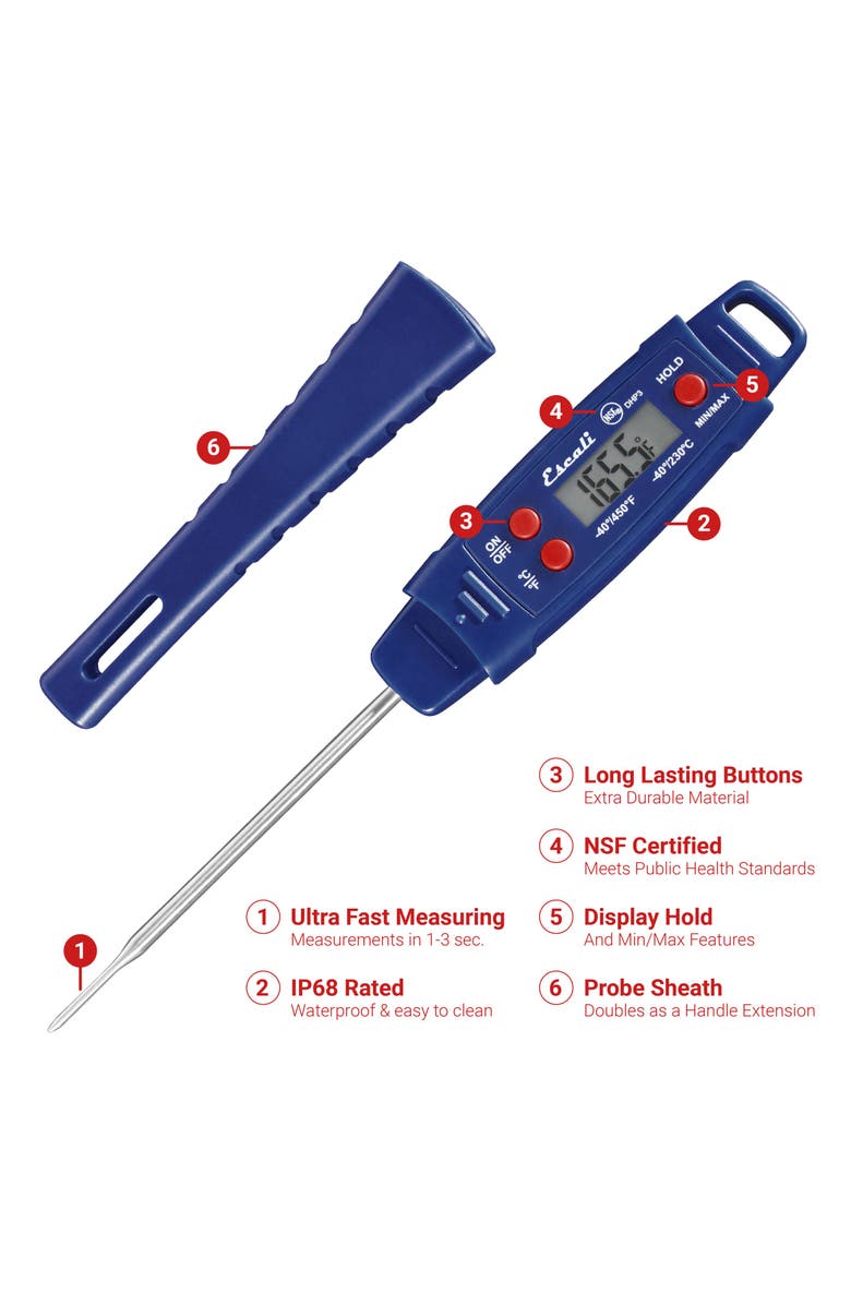 ESCALI Waterproof Digital Thermometer, Alternate, color, Navy