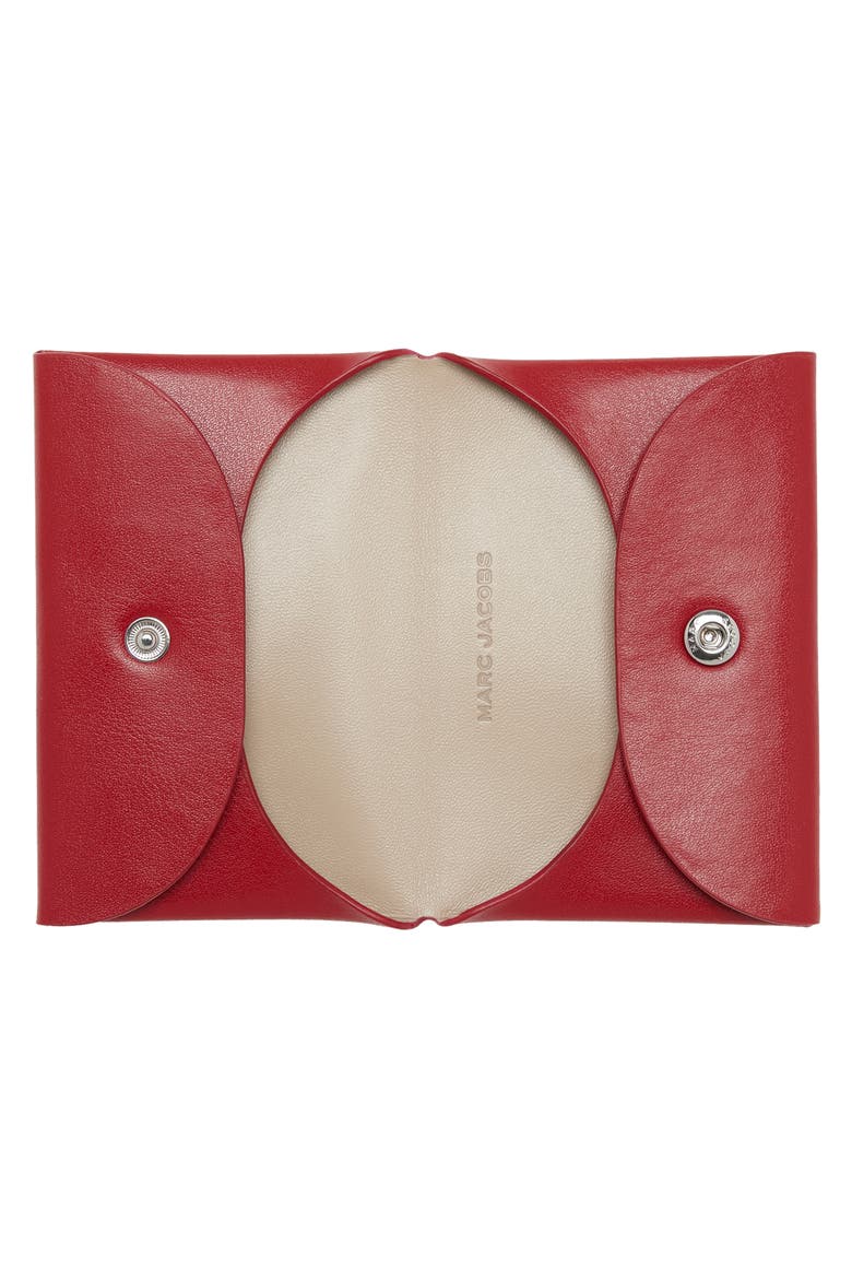 Scene Snap Leather Card Holder, Alternate, color, CRIMSON