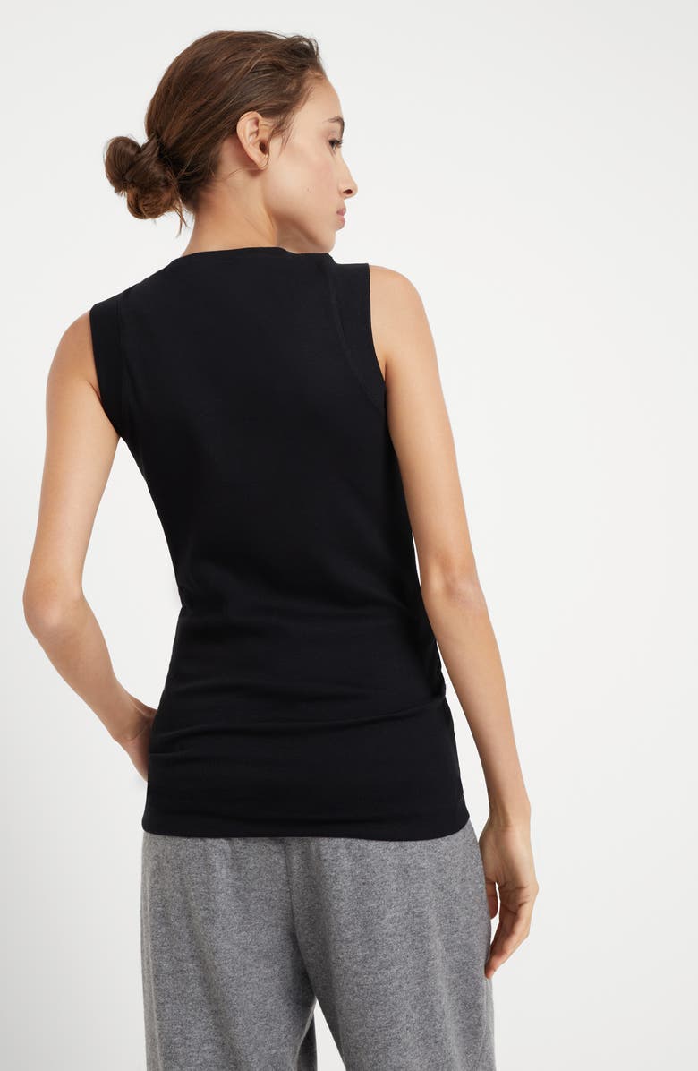 Brunello Cucinelli Ribbed jersey top, Alternate, color, 