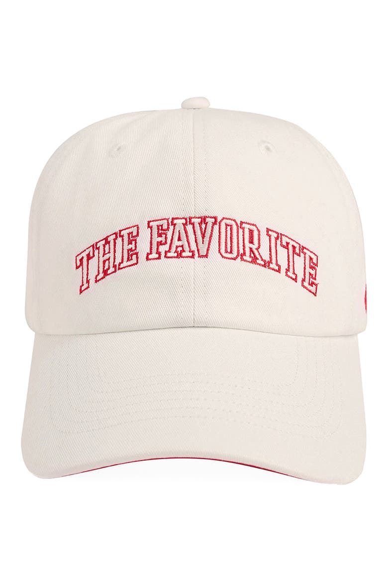 Favorite Heart Embroidered Cotton Twill Baseball Cap, Alternate, color, NATURAL