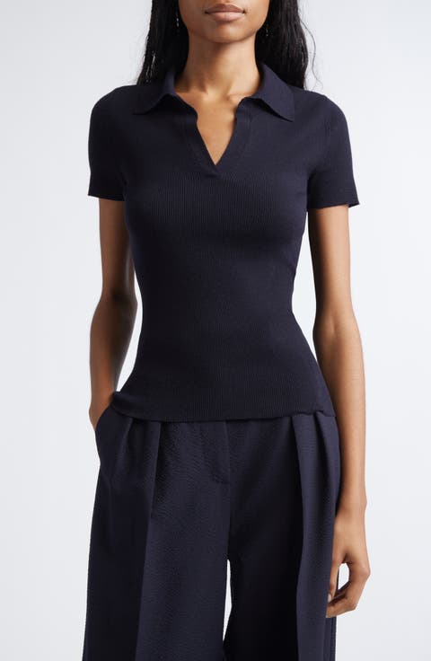 Albero Virgin Wool Rib Polo Sweater