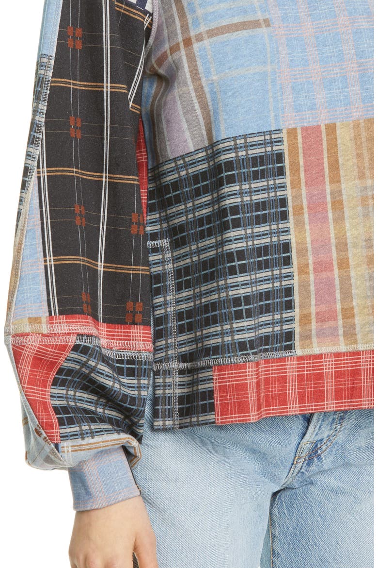 Isoli Patchwork Balloon Sleeve Sweatshirt, Alternate, color, FOREVER BLUE