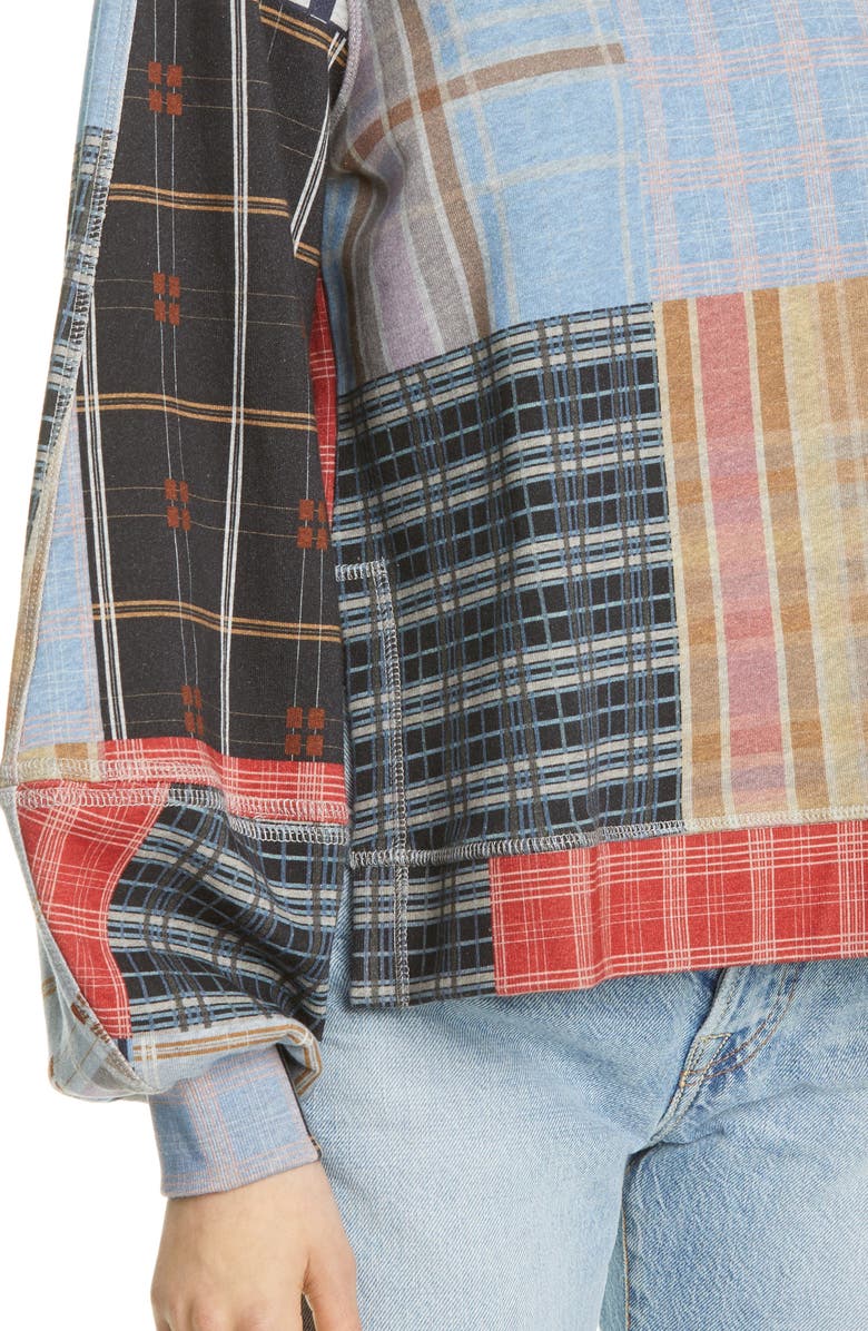 Ganni Isoli Patchwork Balloon Sleeve Sweatshirt, Alternate, color, 