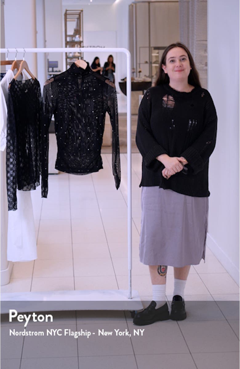 Embellished Mesh Turtleneck Top, sales video thumbnail