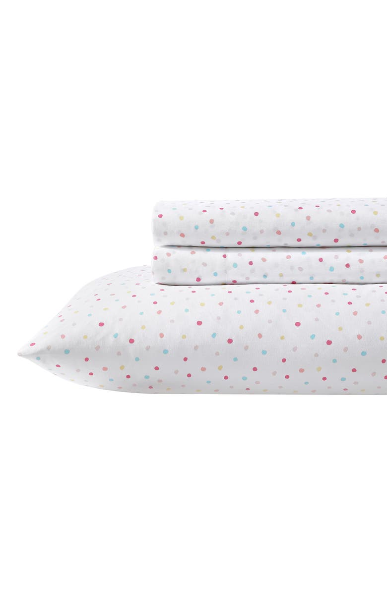 Laura Ashley Confetti Dot Print Sheet Set, Main, color, Pastel Pink