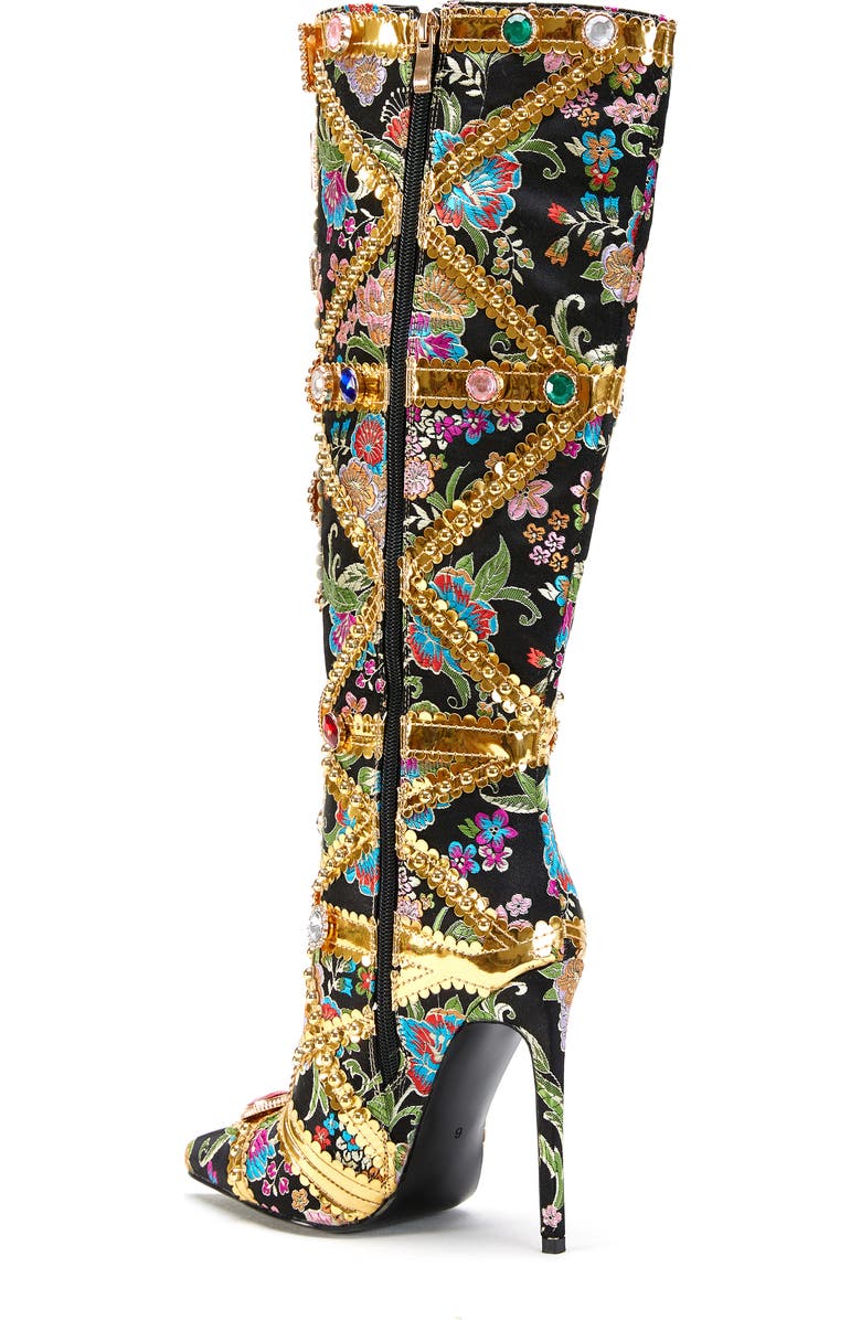 AZALEA WANG Confident Embellished Knee High Boot, Alternate, color, Black