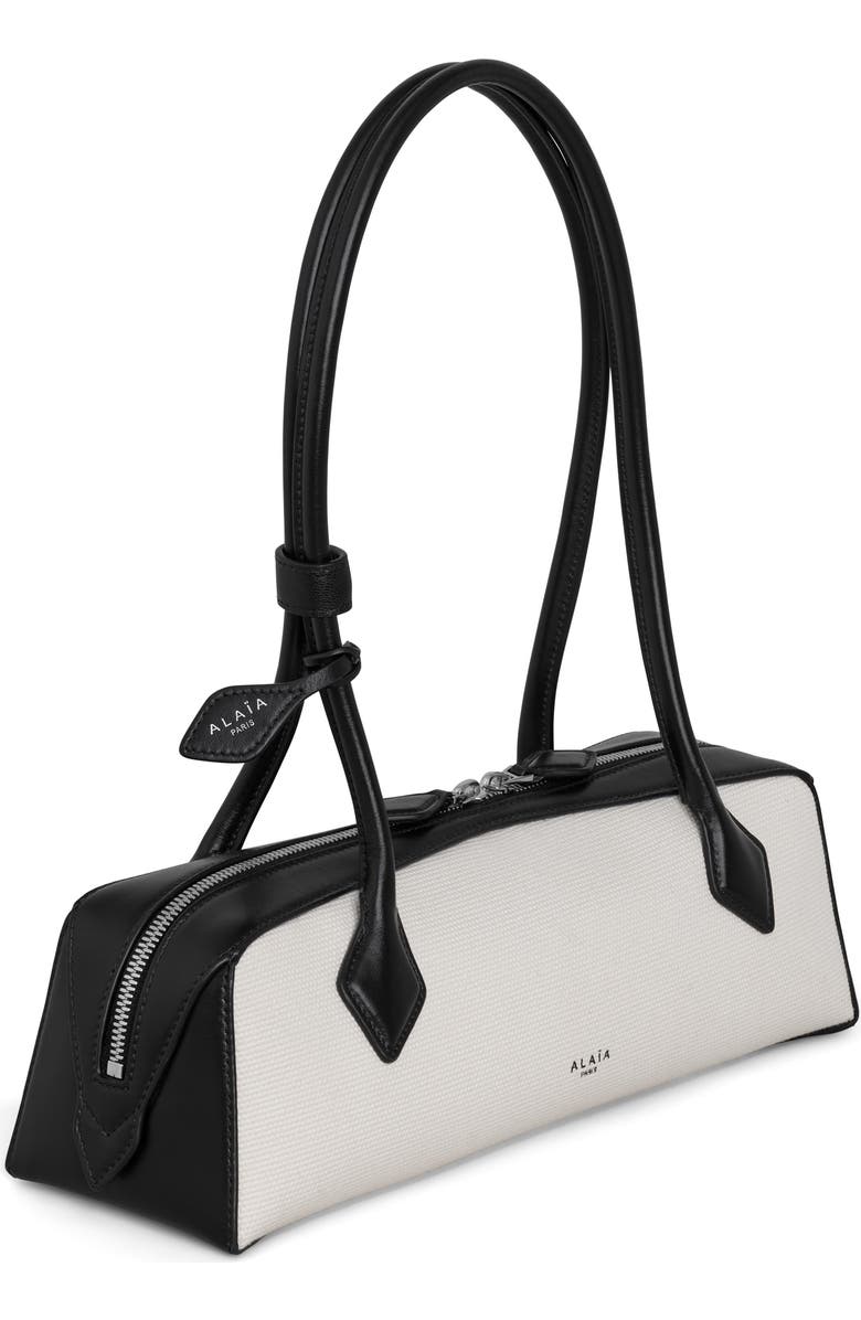 Alaïa Le Teckel East/West Canvas Shoulder Bag, Alternate, color,