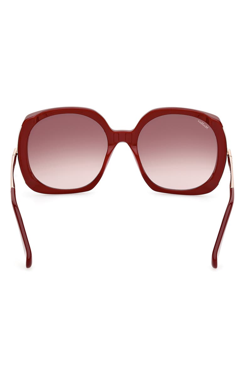 Max Mara Malibu 58mm Gradient Butterfly Sunglasses, Alternate, color, Red / Pale Gold / Brown Lenses